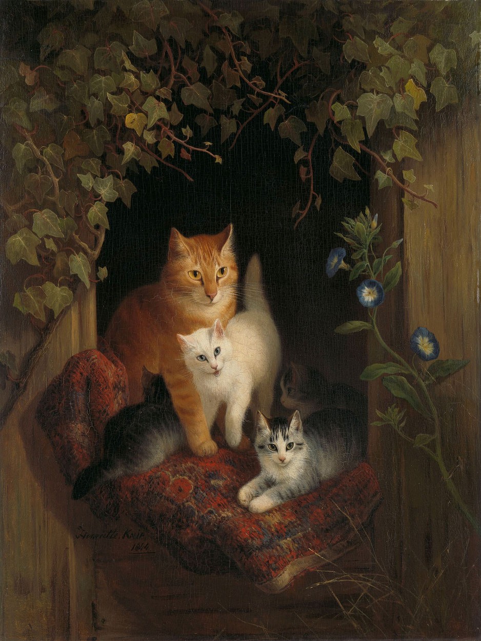 Gata com gatinhos - Henriëtte Ronner-Knip(1844) (2).JPG